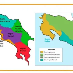 Mapas de Costa Rica con regiones y climas. Ideal para planificar la mejor época para viajar a Costa Rica.