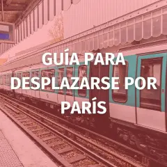 Guía para moverse por París. Un tren del metro parisino espera en la estación, listo para llevarte a explorar la ciudad.