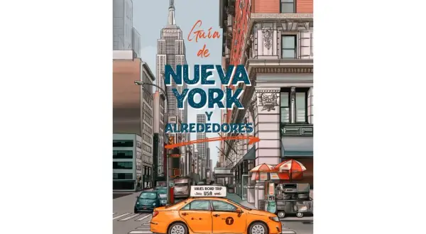 Guía de Nueva York y alrededores. Un taxi amarillo cruza la calle con el Empire State de fondo, ¡ideal para tu visita nueva york!
